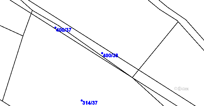 Parcela st. 400/38 v KÚ Výčapy, Katastrální mapa