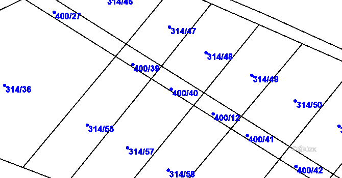 Parcela st. 400/40 v KÚ Výčapy, Katastrální mapa