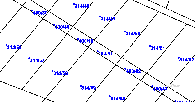 Parcela st. 400/41 v KÚ Výčapy, Katastrální mapa