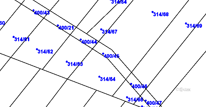 Parcela st. 400/45 v KÚ Výčapy, Katastrální mapa