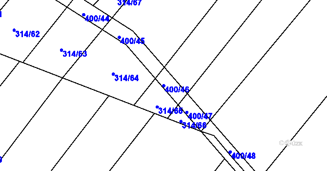 Parcela st. 400/46 v KÚ Výčapy, Katastrální mapa