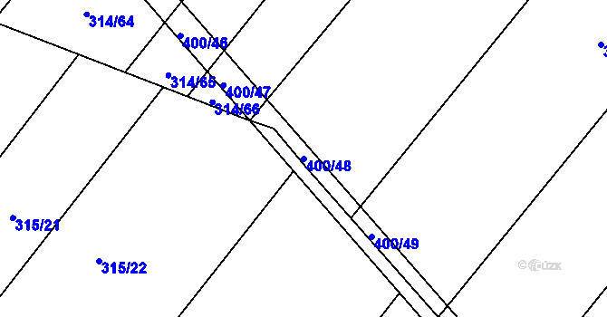 Parcela st. 400/48 v KÚ Výčapy, Katastrální mapa