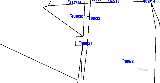Parcela st. 468/21 v KÚ Výčapy, Katastrální mapa