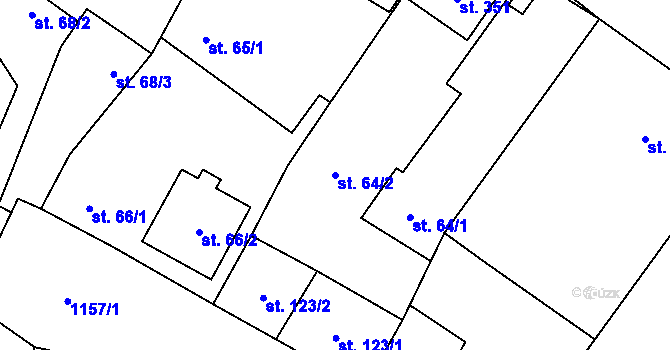 Parcela st. 64/2 v KÚ Výčapy, Katastrální mapa