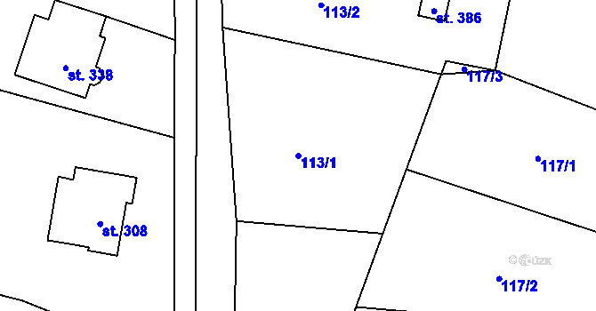 Parcela st. 113/1 v KÚ Výčapy, Katastrální mapa