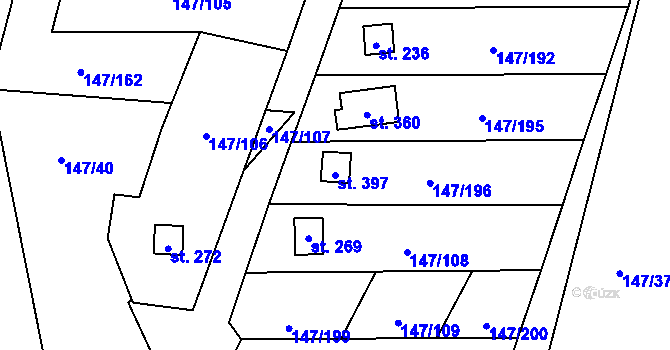 Parcela st. 397 v KÚ Výčapy, Katastrální mapa