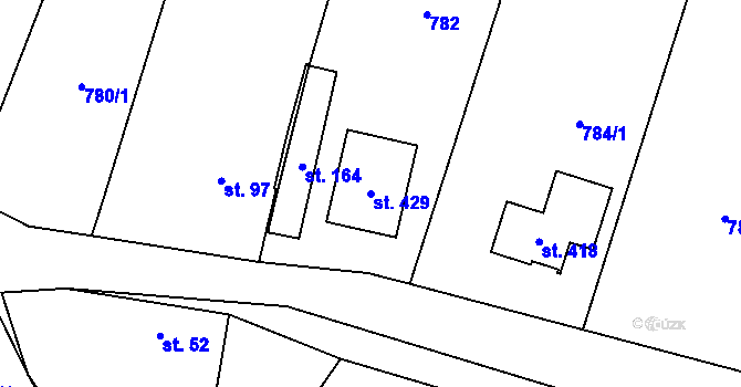 Parcela st. 429 v KÚ Výčapy, Katastrální mapa