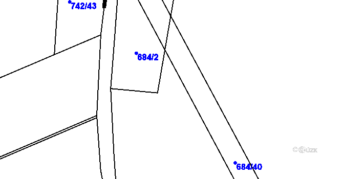 Parcela st. 684/38 v KÚ Vykáň, Katastrální mapa