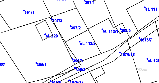 Parcela st. 112/2 v KÚ Vyklantice, Katastrální mapa