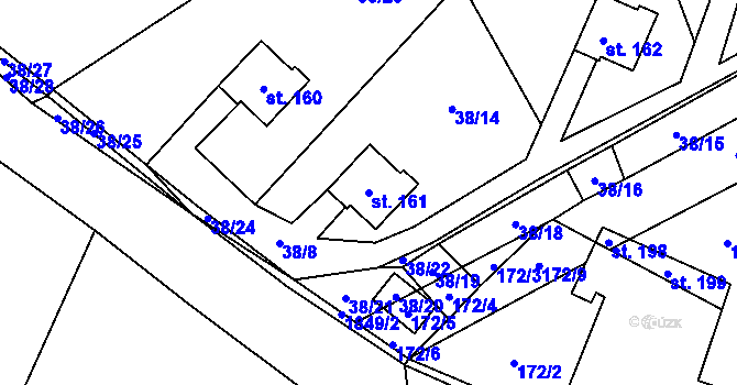 Parcela st. 161 v KÚ Vyklantice, Katastrální mapa