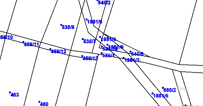 Parcela st. 535/1 v KÚ Vyklantice, Katastrální mapa