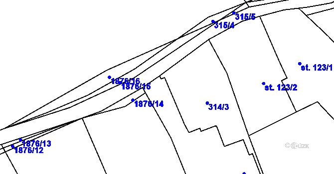 Parcela st. 150/25 v KÚ Vyklantice, Katastrální mapa