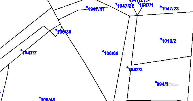 Parcela st. 106/32 v KÚ Vyklantice, Katastrální mapa