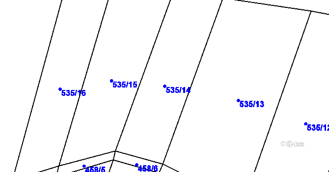 Parcela st. 535/14 v KÚ Vyklantice, Katastrální mapa