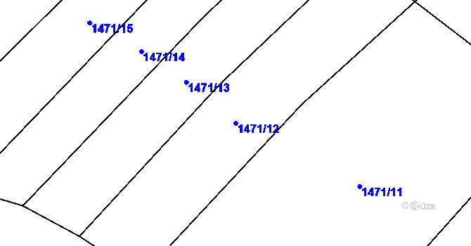 Parcela st. 1471/12 v KÚ Vyklantice, Katastrální mapa