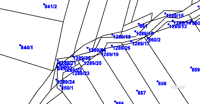 Parcela st. 1289/19 v KÚ Výkleky, Katastrální mapa