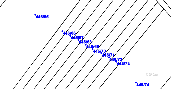 Parcela st. 446/69 v KÚ Výkleky, Katastrální mapa