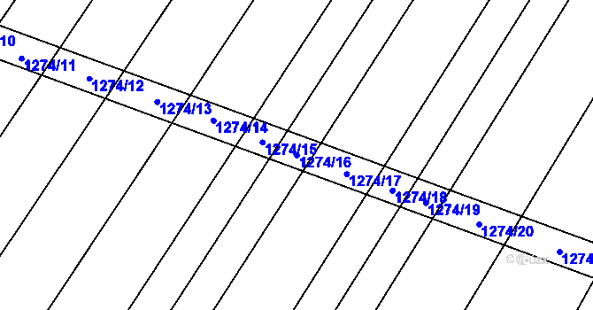 Parcela st. 1274/16 v KÚ Výkleky, Katastrální mapa