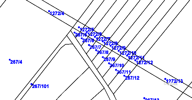 Parcela st. 267/8 v KÚ Výkleky, Katastrální mapa