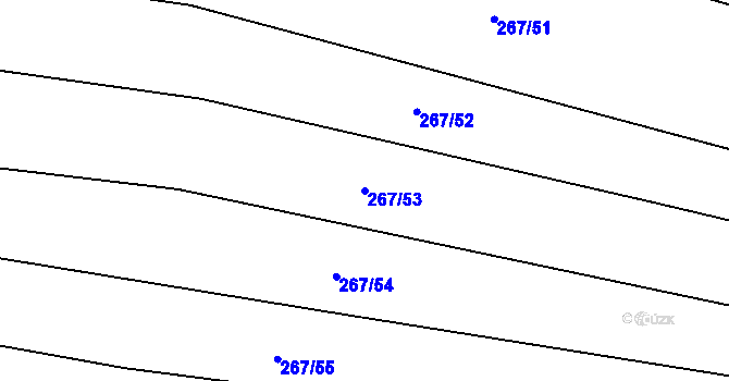 Parcela st. 267/53 v KÚ Výkleky, Katastrální mapa
