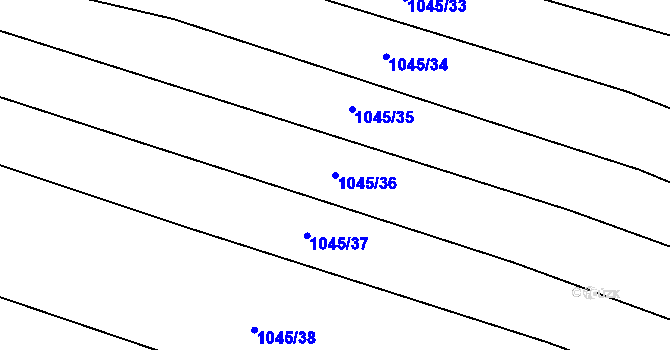 Parcela st. 1045/36 v KÚ Výkleky, Katastrální mapa