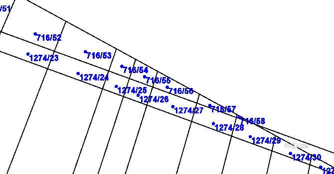 Parcela st. 716/56 v KÚ Výkleky, Katastrální mapa