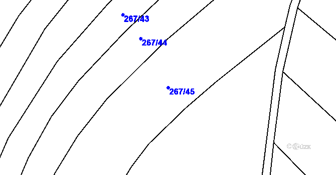 Parcela st. 267/45 v KÚ Výkleky, Katastrální mapa