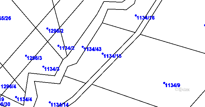 Parcela st. 1134/15 v KÚ Výkleky, Katastrální mapa