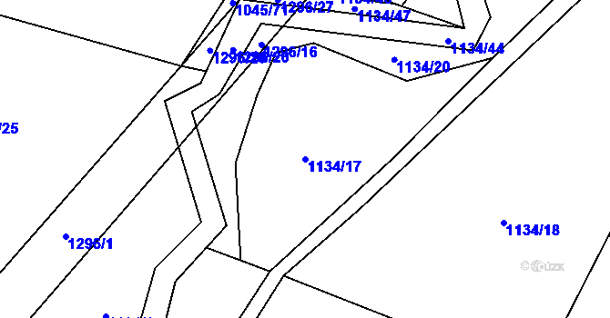 Parcela st. 1134/17 v KÚ Výkleky, Katastrální mapa