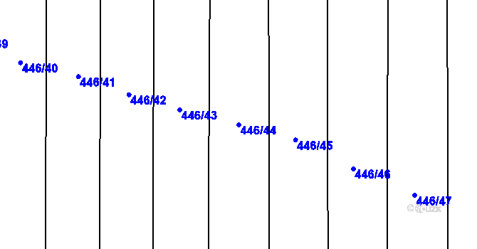 Parcela st. 446/44 v KÚ Výkleky, Katastrální mapa