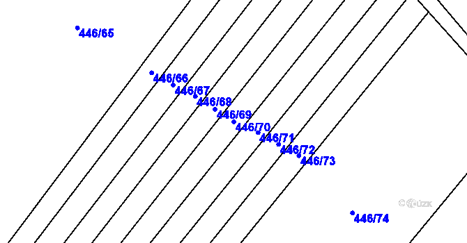 Parcela st. 446/70 v KÚ Výkleky, Katastrální mapa