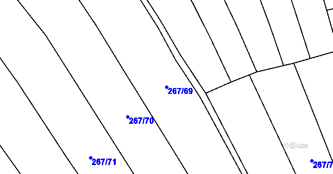 Parcela st. 267/69 v KÚ Výkleky, Katastrální mapa