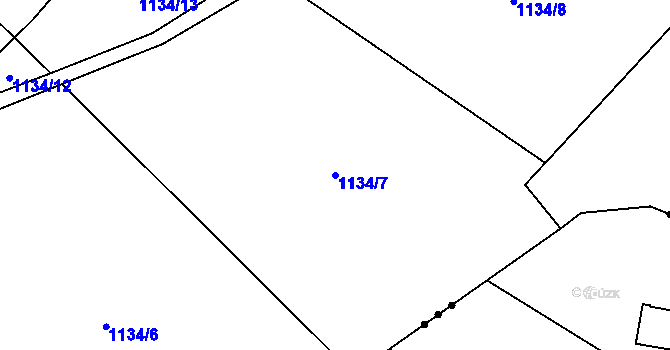 Parcela st. 1134/7 v KÚ Výkleky, Katastrální mapa