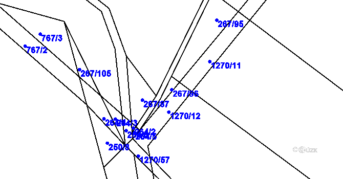Parcela st. 267/96 v KÚ Výkleky, Katastrální mapa