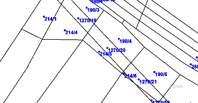 Parcela st. 214/5 v KÚ Výkleky, Katastrální mapa