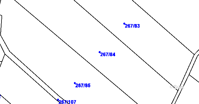 Parcela st. 267/84 v KÚ Výkleky, Katastrální mapa