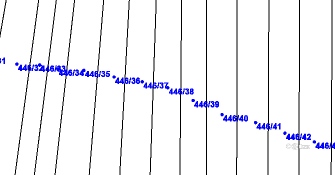 Parcela st. 446/38 v KÚ Výkleky, Katastrální mapa