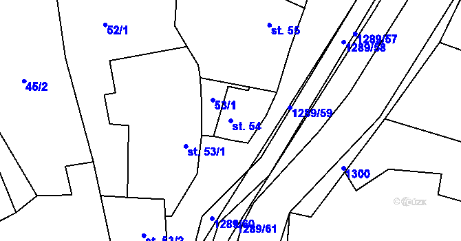 Parcela st. 54 v KÚ Výkleky, Katastrální mapa