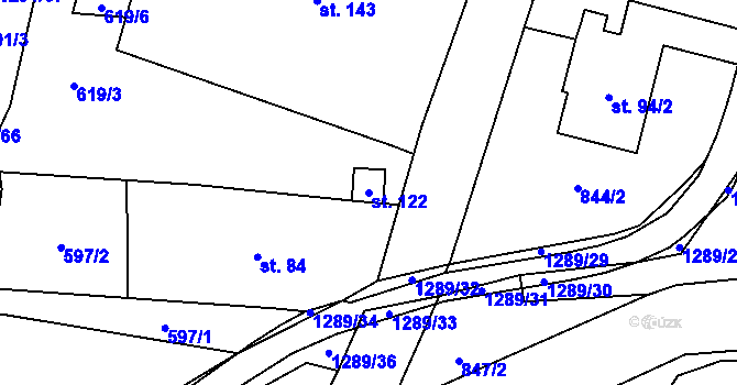 Parcela st. 122 v KÚ Výkleky, Katastrální mapa