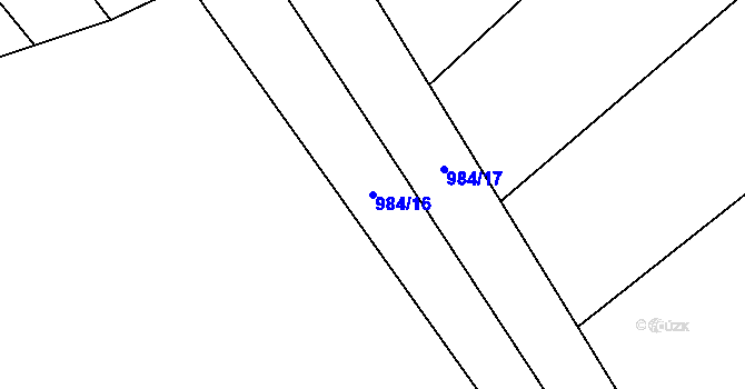 Parcela st. 984/16 v KÚ Výkleky, Katastrální mapa