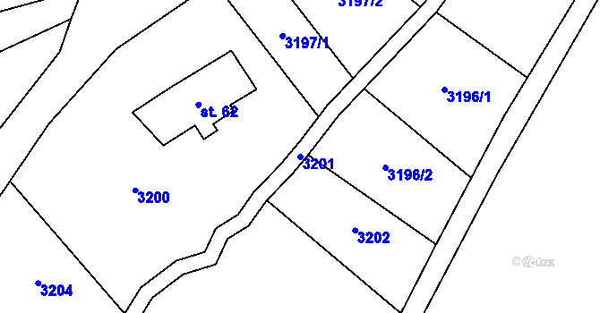 Parcela st. 3201 v KÚ Valteřice u Výprachtic, Katastrální mapa