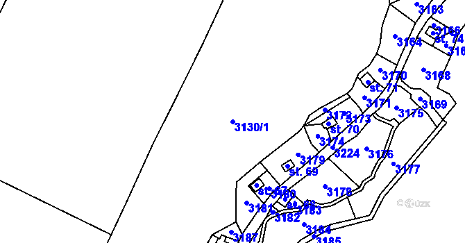 Parcela st. 3130/1 v KÚ Valteřice u Výprachtic, Katastrální mapa