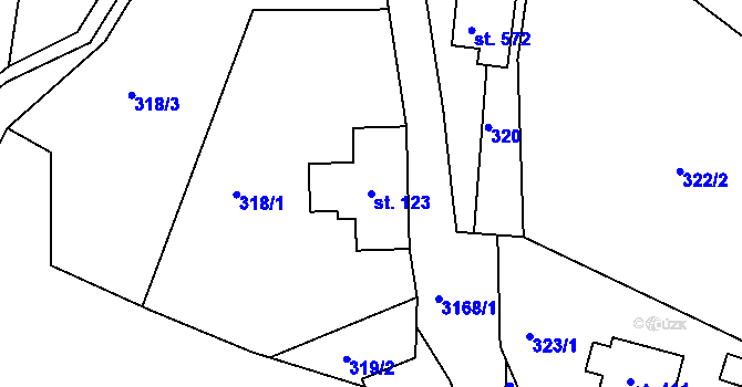 Parcela st. 123 v KÚ Výprachtice, Katastrální mapa