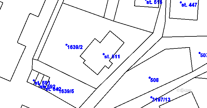 Parcela st. 511 v KÚ Výprachtice, Katastrální mapa