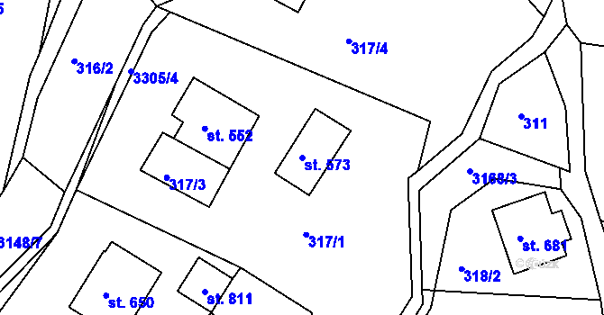 Parcela st. 573 v KÚ Výprachtice, Katastrální mapa