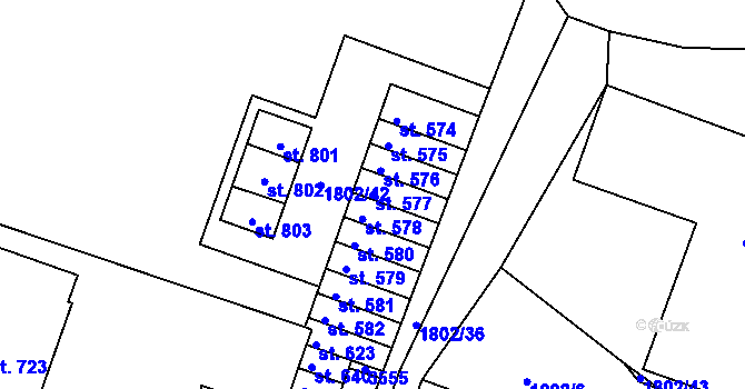Parcela st. 577 v KÚ Výprachtice, Katastrální mapa