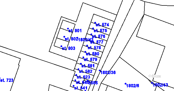 Parcela st. 578 v KÚ Výprachtice, Katastrální mapa