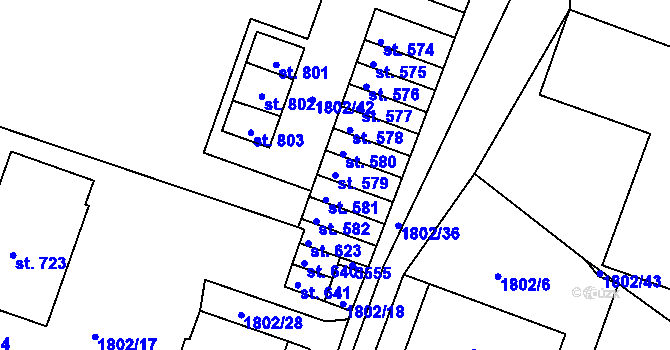Parcela st. 579 v KÚ Výprachtice, Katastrální mapa