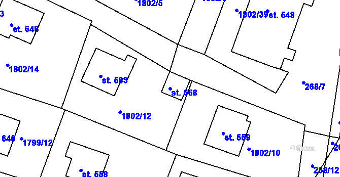 Parcela st. 668 v KÚ Výprachtice, Katastrální mapa