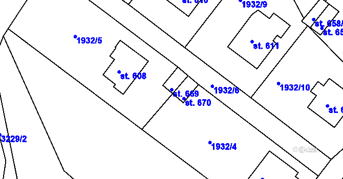 Parcela st. 669 v KÚ Výprachtice, Katastrální mapa